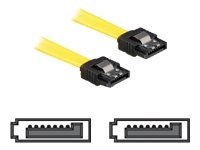 Delock - SATA-kabel - Serial ATA 150/300 - SATA (hona) till SATA (hona) - 20 cm - sprintlåsning, rak kontakt - gul | Datortillbehör - Kablar & adaptrar - Datakablar | GameStuff