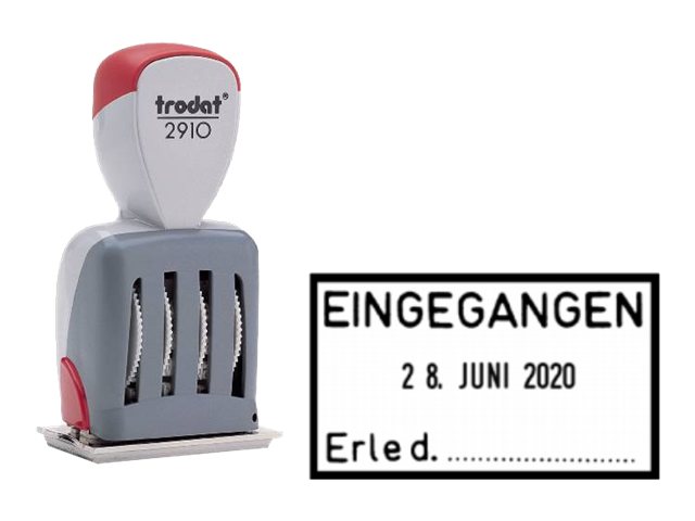 Trodat Classic 2910/P04/C9 - Stämpel - tätningsplatta - datum, lagertext - 4 mm - EINGEGANGEN - 54 x 30 mm | Kontorsmaterial - Stämpel - Standard stämpel | GameStuff