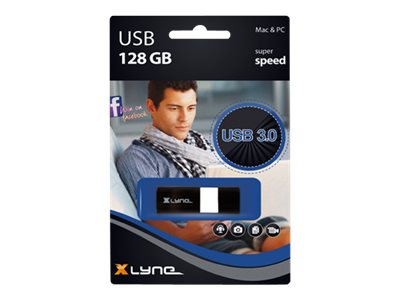Xlyne Wave Usb 3.0 128Gb, 128 Gb, Usb Typ-A, 3.2 Gen 1 (3.1 Gen 1), 35 Mb/S, Kappe, Schwarz, Weiß