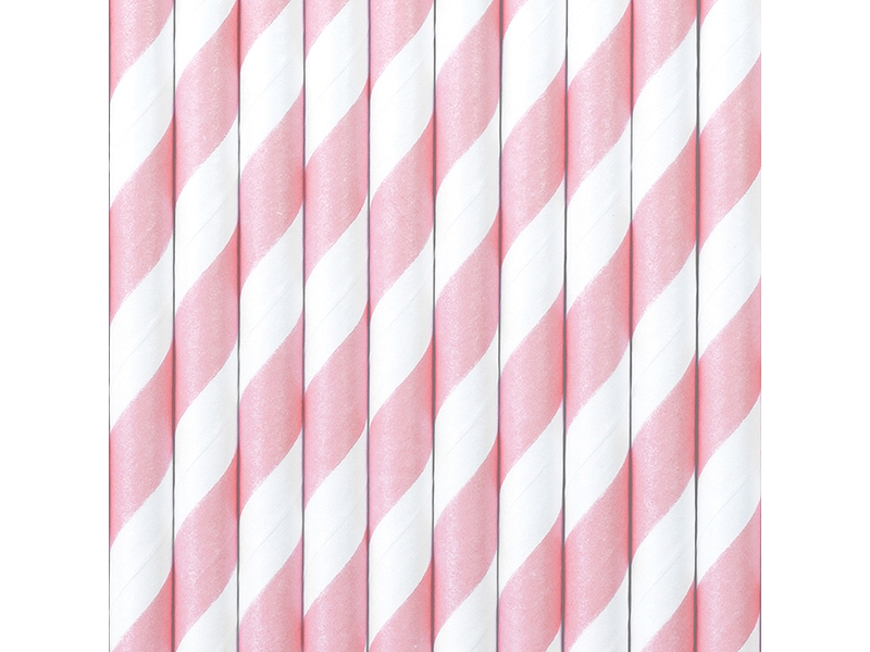 Sugrör i papper rosa ränder | Catering - Engångsservis - Bägare & Koppar | GameStuff