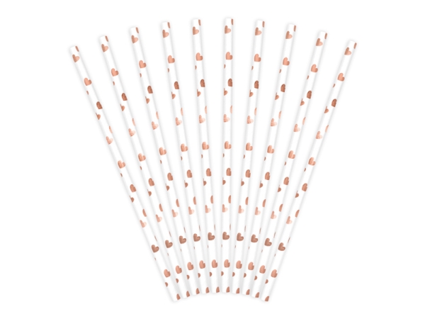 Papirsugerør Med Rose Gold Hjerter