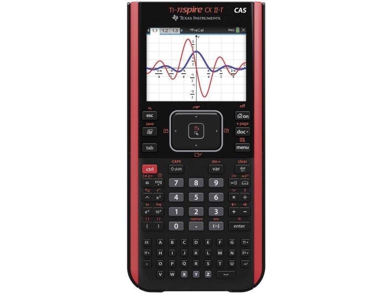 Texas Instruments Ti Nspire Cx Ii T Cas Lomme Graf Flash Usb Port Batteri Sort