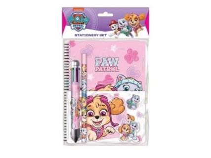 Paw Patrol Pink Skrive/Tegne Sæt Med Multifarvepen