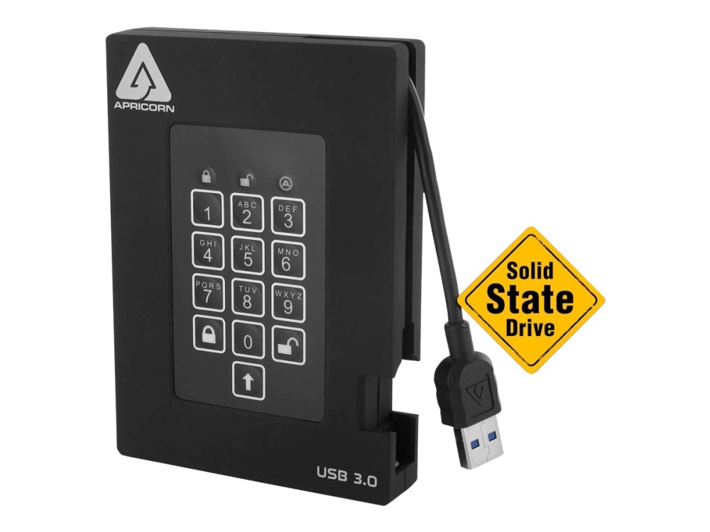 Apricorn Aegis Padlock Fortress A25-3Pl256-S512f - Ssd - Krypteret - 512 Gb - Ekstern (Bærbar) - Usb 3.0 - Fips 140-2 Level 2, 256-Bit Aes-Xts