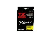 Brother - Sort, Gul - Rulle (1,2 Cm) 1 Kassette Lamineret Bånd - For P-Touch Pt-1010, 1080, 1090, 1230, 1290, 18, 2100, 2110, 2430, 3600, 7100, 98