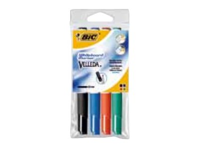 Bic Velleda 1741, 4 Stück(E), Schwarz, Blau, Grün, Rot, Rundspitze, Mehrfarbig, Kunststoff, Rund