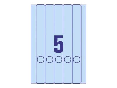 Avery File Folder Labels - Blå - 38 X 297 Mm 100 Etikette (20 Ark X 5) Etiketter Til Filmapper