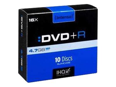 Intenso - 10 X Dvd+R - 4.7 Gb 16X - Tynd Cd-Boks