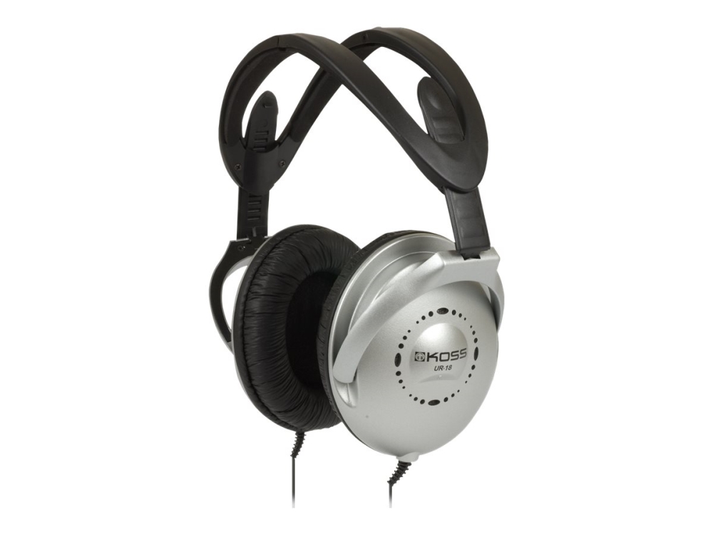 Koss Ur18, Kopfhörer, Kopfband, Musik, Schwarz, Silber, 2,4 M, Verkabelt