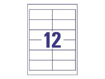 Avery - Hvid - 97 X 42.3 Mm 300 Etikette (25 Ark X 12) Etiketter Til Flere Formål