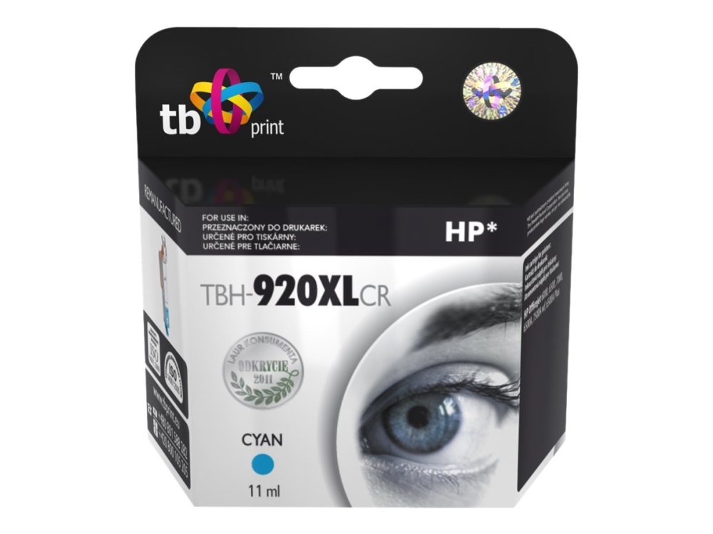 Tb - 11 Ml - Cyan - Kompatibel - Patrone (Alternative Zu: Hp 920Xl) - Für Hp Officejet 6000, 6000 E609, 6500, 6500 E709, 6500A E710, 7000 E809, 7500