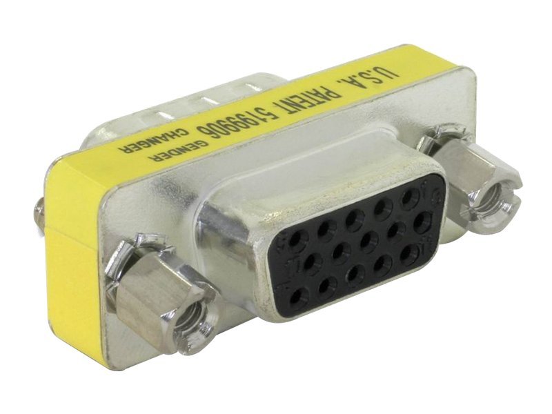 Delock Adapter Gender Changer Vga Female-Female, Sub-D 15, Sub-D 15, Gelb