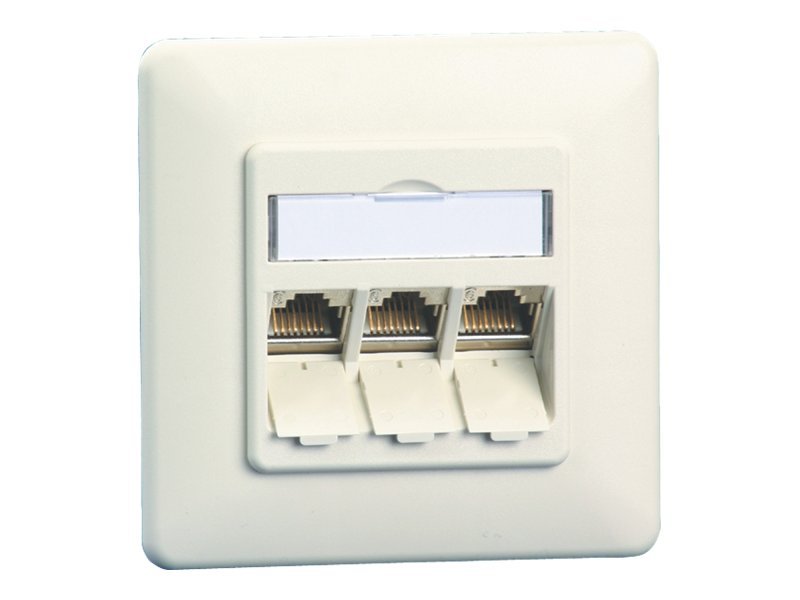 Metz Connect Btr E-Dat Modul 3X8(8) Up - Anschlussdose, Unterputz - Cat 6A - Pure White, Ral 9010 - 3 Ports (1309161002-E)