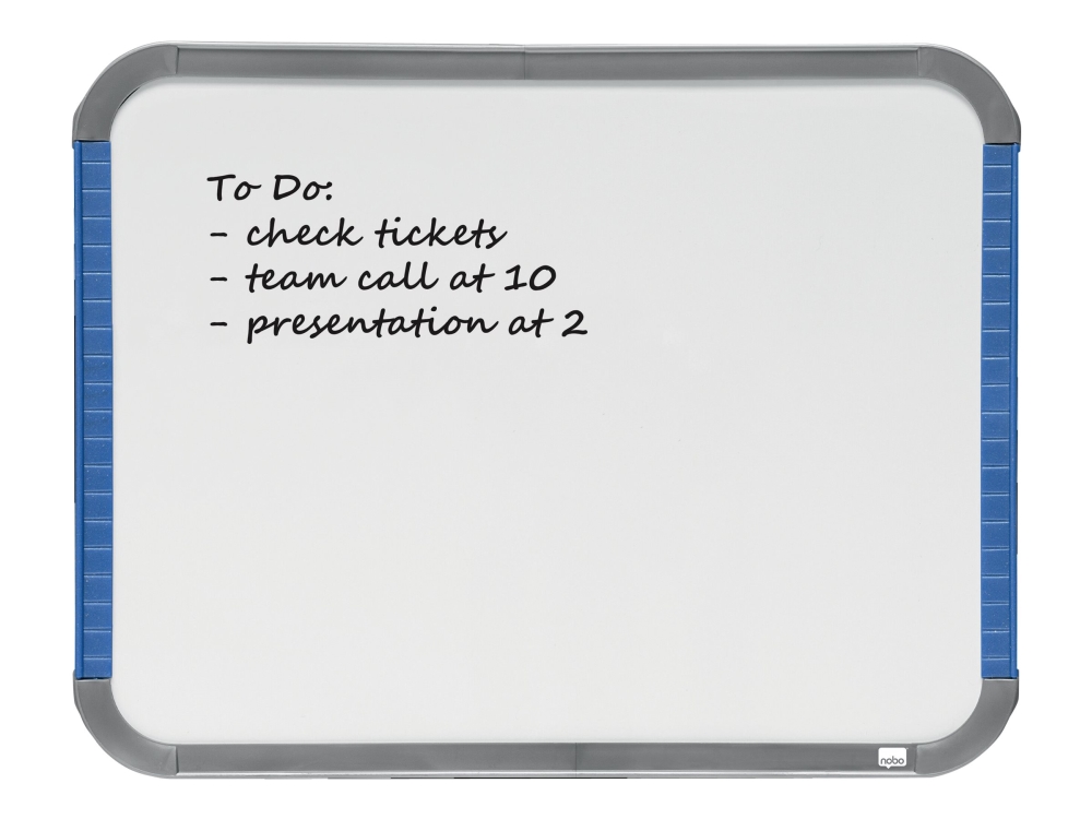 Nobo Slimline - Whiteboard-tavla - 220 x 280 mm - magnetisk - ljust vit - ram i blått/silver | Möbler - Tavla & Displays - Whiteboards | GameStuff