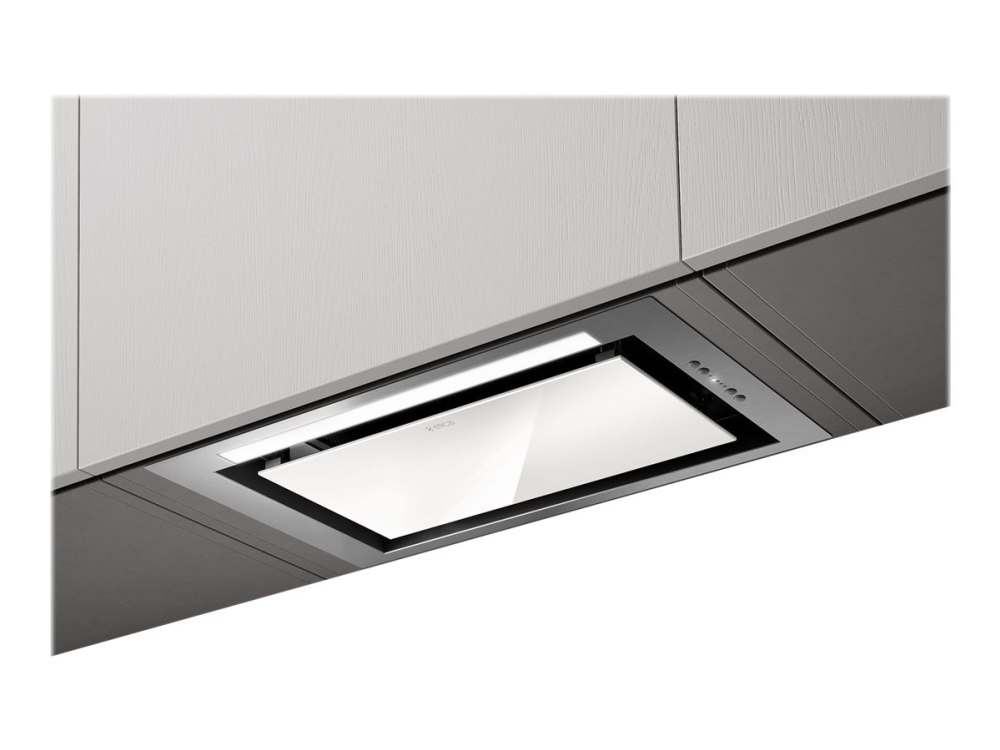Elica Hidden 2.0 IXGL/A/90 - Hætte - tag - Niche - bredde: 69.4 cm - dybde: 26.25 cm - udtrækning og recirkulation (-) - rustfrit stål/hvidt glas
