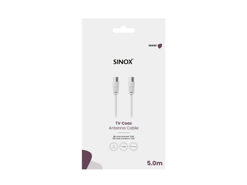 Sinox 70Db Antennekabel. 5M. Hvid