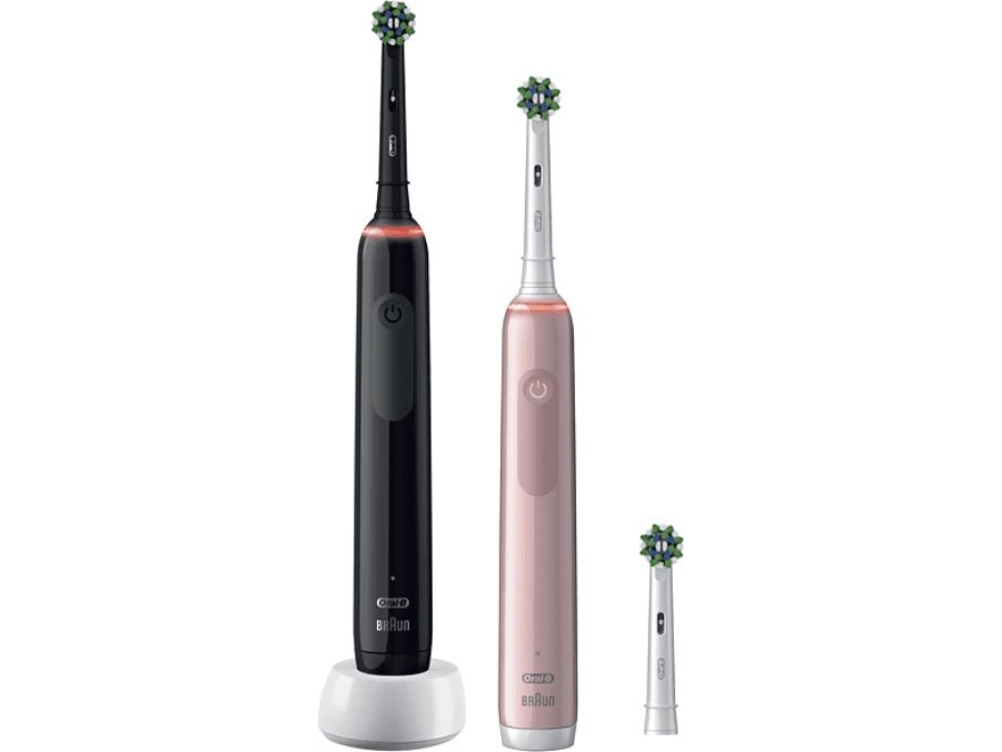 Oral-B Pro 3 3900N Gift Edition, Vuxen, Roterande och oscillerande tandborste, Daglig vård, Känslig, Tandblekning, Svart, Rosa, Batteri, Inbyggt batteri | Hälsa - Tandvård - Elektrisk tandborste | GameStuff