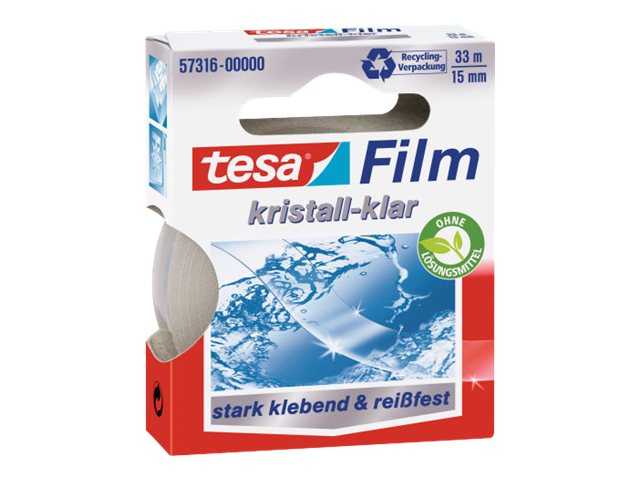 Tesa Film, Kristall-Klar, 6-Er Pack, 15 Mm X 33 M Universeller Klebefilm, Aus Pp-Folie, Reißfest (57726-00000-01)