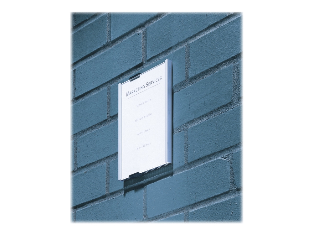 Durable Info Sign - Skilteholder - Vægmonterbar, Dørmonteret - Sølv