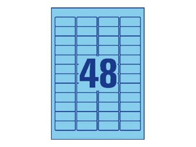 Avery L6039 - Blå - 21.2 X 45.7 Mm 960 Stk. (20 Ark X 48) Etiketter