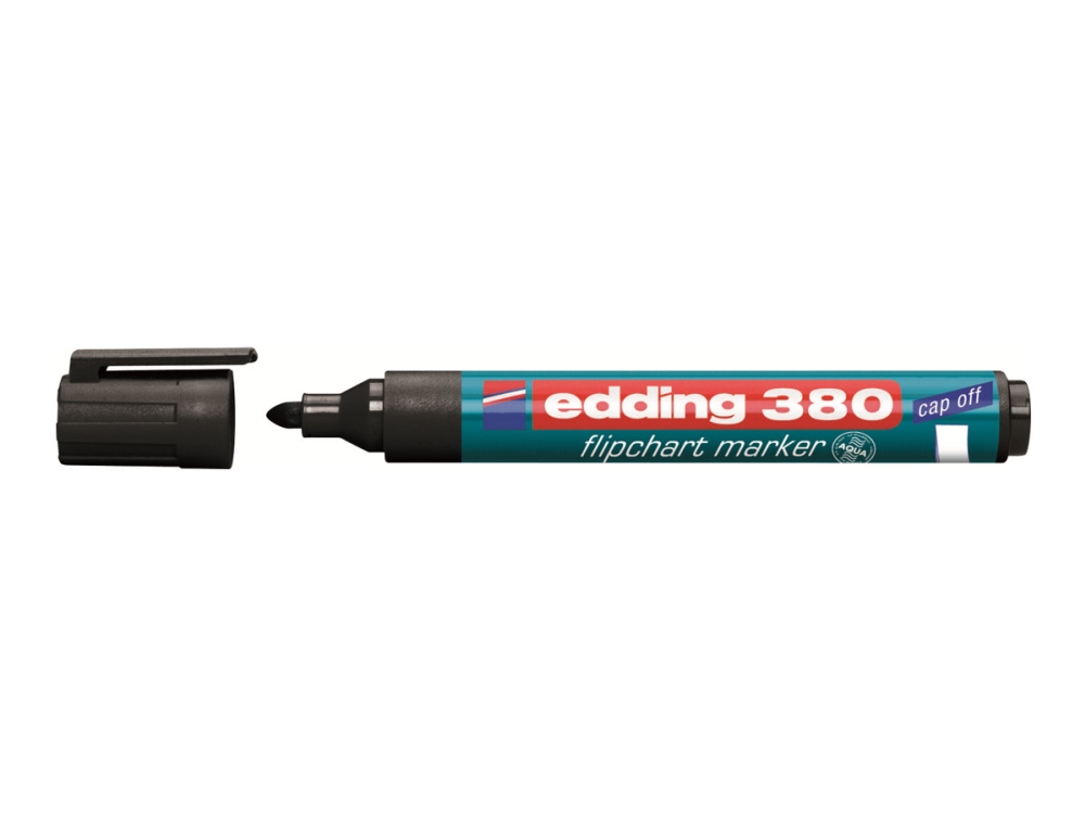 Edding 380 Flipchart - Markør - For Flip-Over Tavle - Sort - Vandbaseret Blæk - 1.5-3 Mm