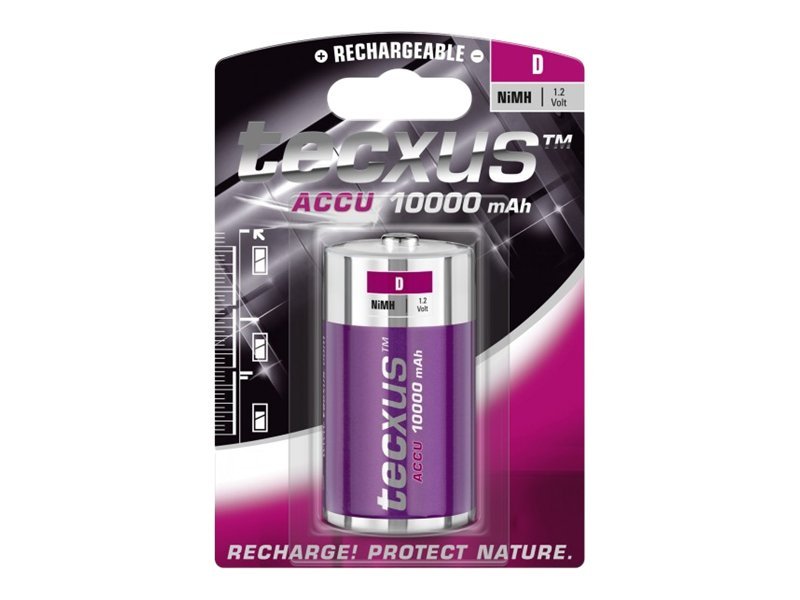 tecxus Mono - Batteri D - NiMH - (uppladdningsbara) - 10000 mAh | EL Artiklar - Batteri - Uppladdningsbara batterier | GameStuff