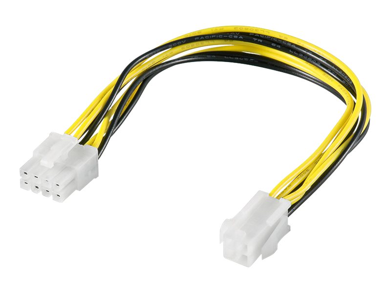 Goobay - Stromversorgungsadapter - Strom P4 (Buchse) Auf Strom 8 Pins +12V (Stecker) - 24 Cm