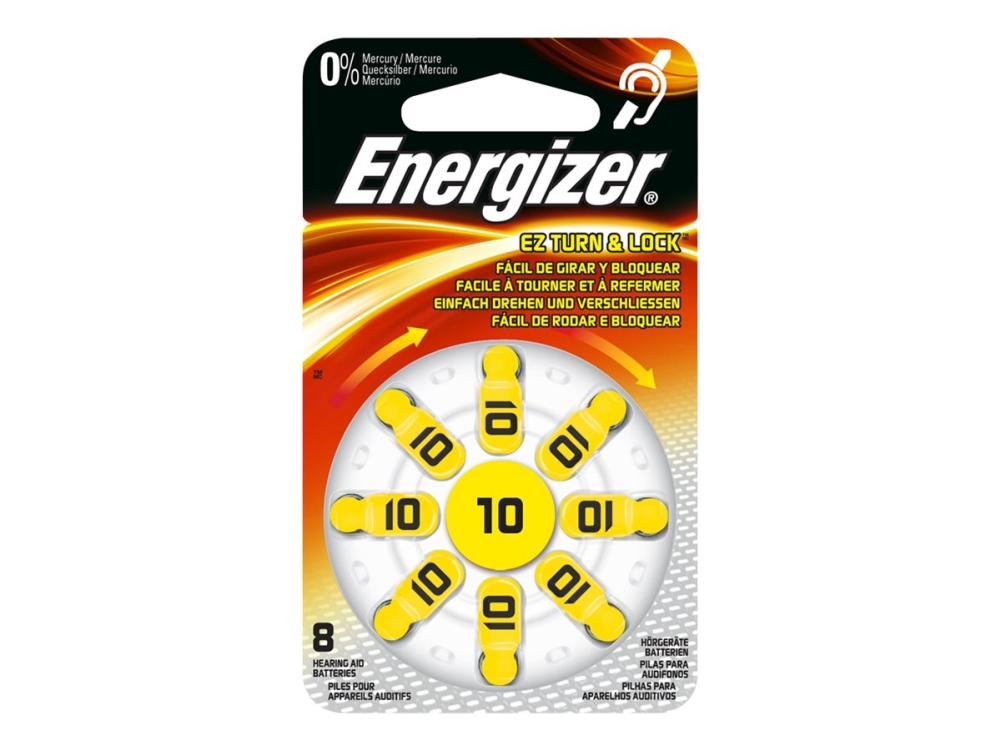Energizer Hearing Aid 10 Zinc Air 8 Pack - Batteri 8 X Pr70 - Zinc-Luft - 91 Mah