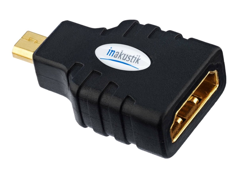 In-Akustik Premium Hdmi Micro Adapter - Hdmi Adapter - Hdmi Hun Til 19 Pin Micro Hdmi Type D Han - Sort