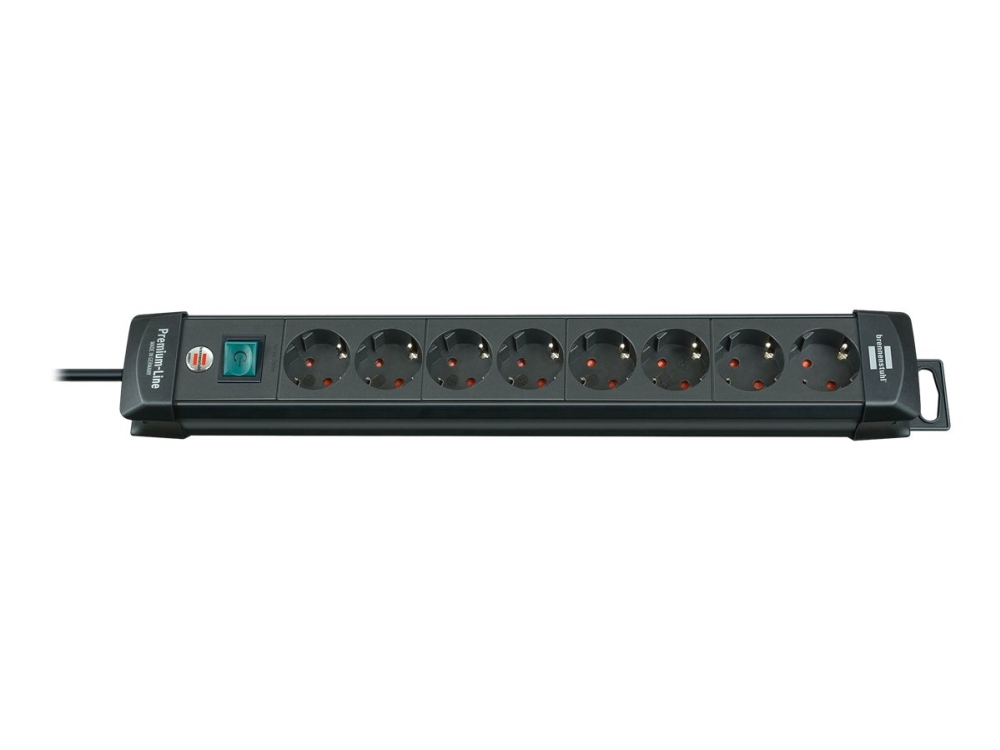 Brennenstuhl Premium-Line - Stikdåse - Output-Stikforbindelser: 8 - 3 M Ledning - Sort