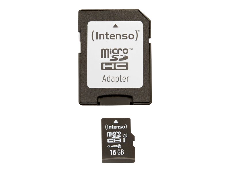 Intenso Premium - Flash-Speicherkarte (Microsdhc-Zu-Sd-Adapter Enthalten) - 16 Gb - Uhs Klasse 1 / Klasse10 - Microsdhc Uhs-I