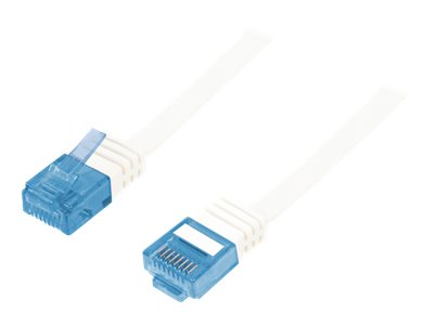LogiLink - Patchkabel - RJ-45 (han) til RJ-45 (han) - UTP - CAT 5e - formet, flad - hvid