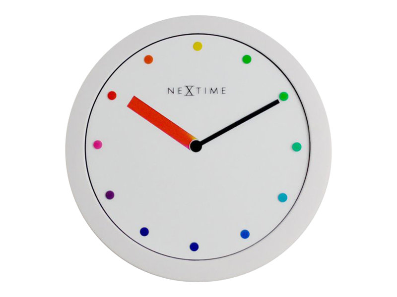 Nextime Colour Change - Ur - Kvarts - Vægmonterbar - 28 Cm - Hvid