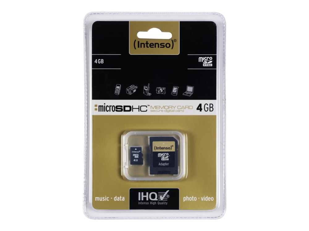 Intenso - Flash-Speicherkarte (Microsdhc-Zu-Sd-Adapter Enthalten) - 4 Gb - Microsdhc