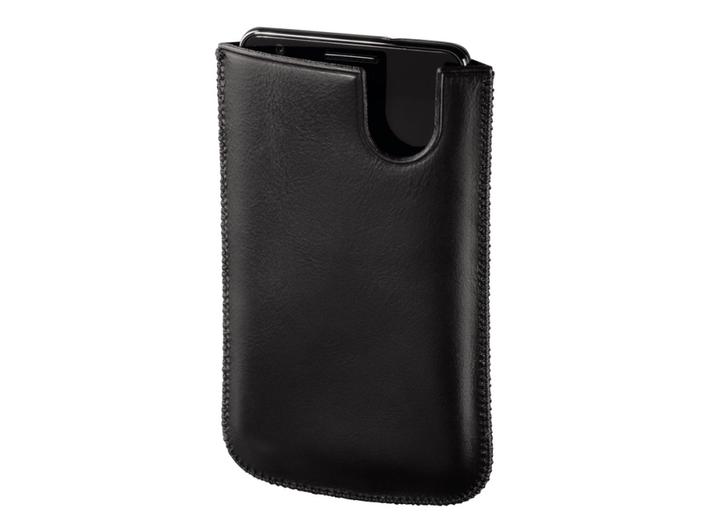 Hama Mobile Phone Sleeve "Balance" - Beskyttende Ærme Til Mobiltelefon - Ægte Læder - Sort - For Samsung Galaxy Note