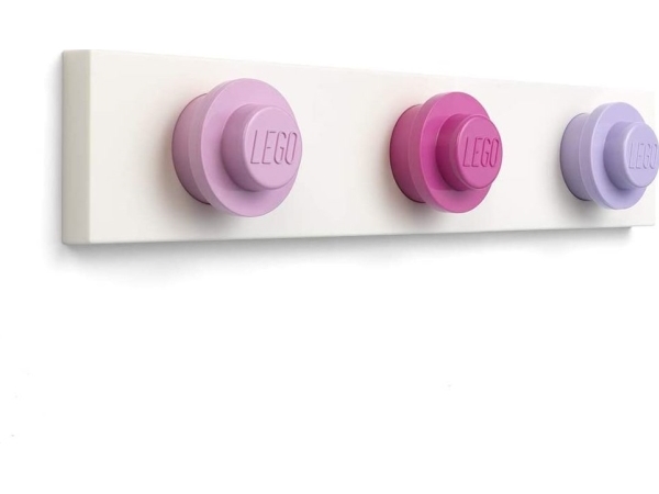 Lego Væg-/Knageholder Wall Hanger Rack, 3 Kroge Lyse Pink/Lavendel - 1 Stk (41110002)