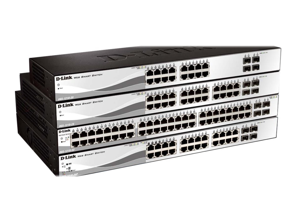 D-Link Web Smart Dgs-1210-20 - Switch - Administreret - 16 X 10/100/1000 + 4 X Gigabit Sfp - Desktop, Monterbar På Stativ