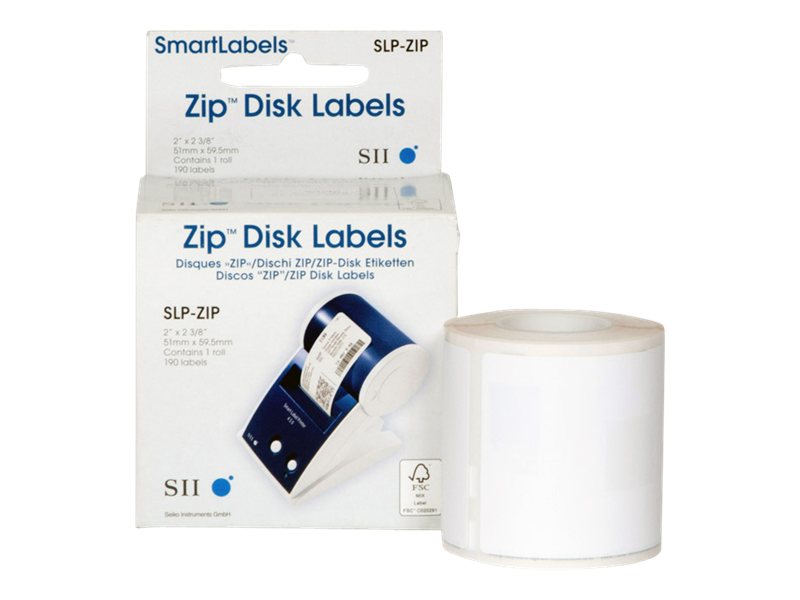 Seiko Instruments Slp-Zip - Papir - Permanent Klæbemiddel - Hvid - 51 X 59.5 Mm 190 Etikette (1 Rulle X 190) Etiketter - For Smart Label Printe
