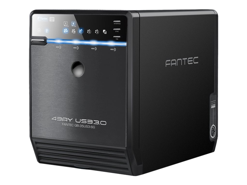 Fantec QB-35US3-6G harddiskkabinet, 4 harddiske, 3,5, USB 3.0/eSATA, sort