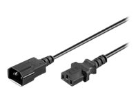 Microconnect Powercord - Forlængerkabel Til Strøm - Iec 60320 C14 Til Power Iec 60320 C13 - 60 Cm - Sort