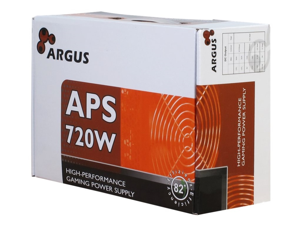 Argus Aps-720W - Strømforsyning (Intern) - Atx12v 2.31 - Ac 115/230 V - 720 Watt - Aktiv Pfc