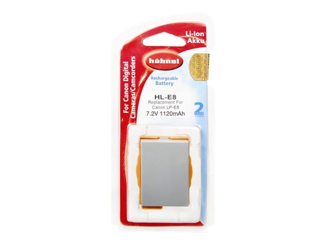 Hähnel Hl-E8 - Batteri - Li-Ion - 1120 Mah - For Canon Eos 600, 650, 700, Kiss X4, Kiss X5, Kiss X7i, Rebel T3i, Rebel T4i, Rebel T5i
