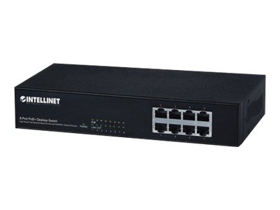 Intellinet 8-Port Fast Ethernet Poe+ Switch, 8 X Poe-Ports, Ieee 802.3At/Af Power-Over-Ethernet (Poe+/Poe), Endspan, Desktop, Box - Switch + 8 X 10/1