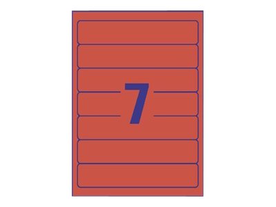 Avery Border Binder Labels, Red 192 X 38Mm (20), 20 Blätter, 192 X 38Mm
