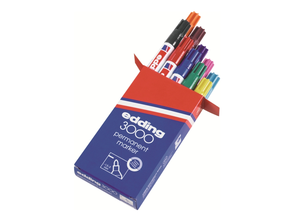 Edding 3000 - Markør - Permanent - Assorterede Farver - 1,5-3 Mm - Pakke Med 10