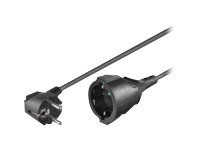 Microconnect - Forlængerkabel Til Strøm - Power Cee 7/7 (Hun) Til Power Cee 7/7 (Han) - Ac 250 V - 10 M - 90° Stik - Sort