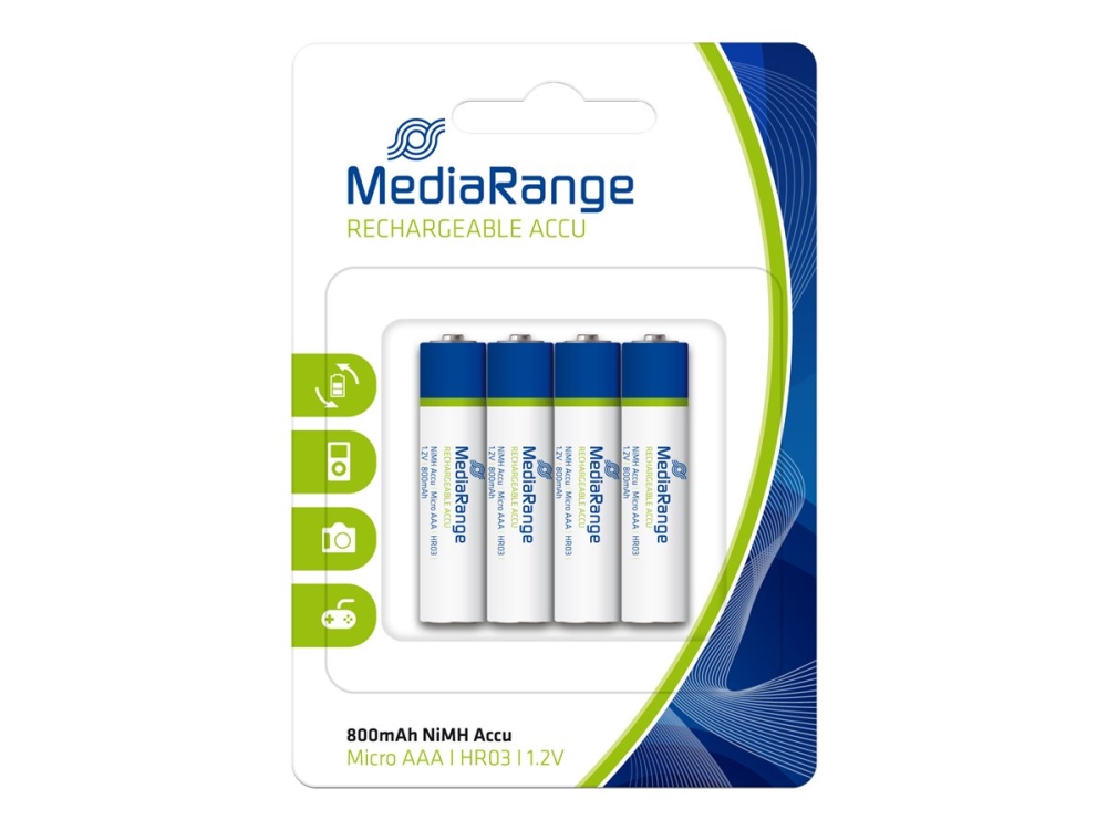 Mediarange - Batterie 4 X Aaa - Nimh - (Wiederaufladbar) - 800 Mah