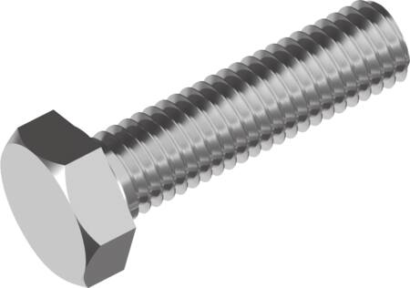 Wasi Satzschraube M10x50 Mm Din 933 Ohne Mutter, Rostfrei A2mit Voller Gewindebreite 17 Mm