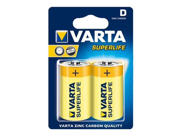 Varta R20 D, D, Zink-Karbon, 1,5 V, 2 Stück(E), Mehrfarbig, 61,5 Mm