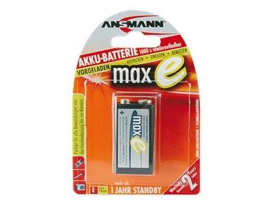 ANSMANN maxE - Batteri 9V - NiMH - (uppladdningsbara) - 200 mAh | EL Artiklar - Batteri - 9V batterier | GameStuff